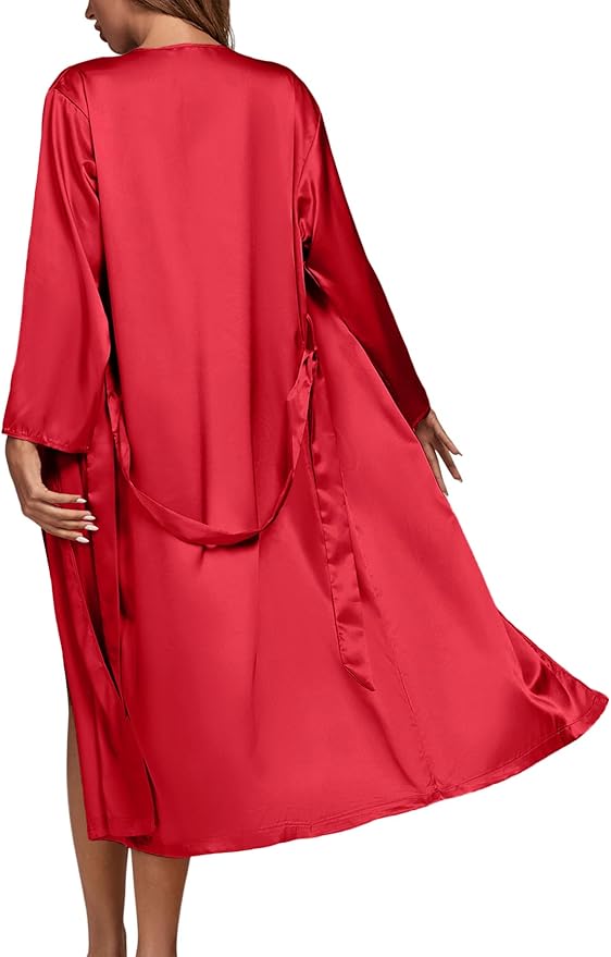 OPOIPIN Women's 3 Piece Pajama Set Sexy Cami Top and Shorts with Robe Sleepwear Loungewear Set