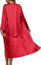 OPOIPIN Women's 3 Piece Pajama Set Sexy Cami Top and Shorts with Robe Sleepwear Loungewear Set