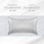 Elegant Comfort 2-PACK Cooling Viscose Satin Pillowcase Set with Hidden Zipper closure, Silky Smooth for Hair and Skin Care-Beautiful Gift Box-2-Piece Satin Pillowcase Set, Standard/Queen, Silver Gray