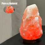 Mini Natural Salt Rock Lamp 7 Colors,Himalayan Night Light Color Changing，USB Salt Rock Lamps,Premium Wood Base， for Home Decor，Unique Gift