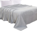 Elegant Comfort Luxury Velvety Feel Blanket, All-Season Lightweight Blanket, Ultra Plush, Soft, Cozy-Fuzzy Flannel Fleece for Couch, Sofa, Bed, Travel, Solid Design, Twin/Twin XL, Silver Gray