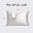 Kitsch Satin Pillowcase with Zipper for Hair & Skin - Softer Than Silk Pillow Cases, Smooth Cooling Satin Pillow Case, Wrinkle-Free, Machine Washable - Pillow Cases Standard Size (19x26) - Silver