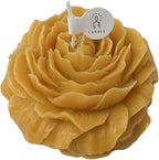 Dark Yellow Peony Flower Shape Candles for Women - Aromatic Pastel Aesthetic Candle with Chamomile Fragrance - Christmas Gift for Friends Colleagues and Classmates (3 inch)