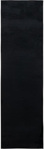 SAFAVIEH Washable Rug Faux Rabbit Fur Shag Collection - 2'6" x 12' Runner, Black, Slip Resistant & Easy Cleaning, Ideal for Living Room, Hallway, Foyer, Nursery, Bedroom (FRF100Z)