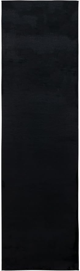 SAFAVIEH Washable Rug Faux Rabbit Fur Shag Collection - 2'3" x 6' Runner, Black, Slip Resistant & Easy Cleaning, Ideal for Accent Space, Foyer, Bedside, Bathroom, Nursery, Boys & Girls Room (FRF100Z)