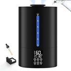 Coolfiqu 6L Humidifiers for Bedroom Large Room Home,Cool and Warm Humidifier for Baby and Plants Hot Mist Top Fill Desk Humidifier Oil Diffuser,Quiet,Auto Mode,360°Nozzle-Midnight Black(2026 Upgraded)