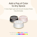 Noise Machine, White Noise Sound Machine for Baby & Adults, 26 Soothing Sounds, 8 Night Light Colors, Tap Control, 6 Timer Settings, Auto-Off & Memory, 4-7-8 Breathing, Sleep Soother for Home