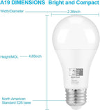 Qualilux Dusk to Dawn LED Light Bulbs Outdoor, Automatic On/Off, 60W Equivalent, Daylight 5000K, Energy Efficient 9.5W, 850 Lumen, A19, E26 Base, 4-Pack, HQ-H012