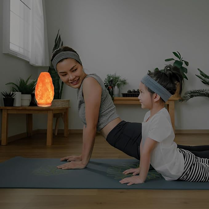 Himalayan Pink Salt Lamp with On/Off Switch – Natural Crystal Salt Rock Lamp, Hand Carved Himalayan Salt Lamp with Wooden Base, Night Light for Bedroom, Home Decor & Relaxation, lampara de sal