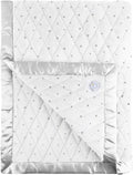 Dreamland Baby 4lb Weighted Blanket for Kids. Breathable Dual Fabrics with Minky Cooling Side & Cozy Microfleece on Reverse. Mom-Owned US Business, Premium Materials (White with Grey Stars)