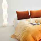 Luxlovery Orange Gradient Velvet Comforter Twin Women Girls Sunset Color Fluffy Flannel Bedding Comforter Set Art Style Sherpa Quilts Blanket Soft Warm Winter Bedding Set for Twin Bed