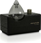 Black Obsidian Waterless Essential Oil Diffuser with Real Wood Base for Aromatherapy, Modern Smoky Glass Oil Diffuser, Cordless Portable Scent Diffuser Machine for Office Men Large Room, 2026 Model