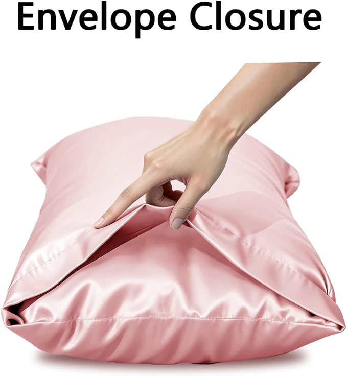Vielit Satin Body Pillow Pillowcase 1pc,Silky Body Pillow Cover Similar to Silk Pillow Cases Soft Body Pillow Case 20x54 & Envelope Closure,Gift for Women Men Coral Pink & 1 Satin Scunchie