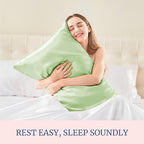 BEDELITE Satin Pillowcase for Hair and Skin, Super Soft and Cooling Similar to Silk Pillow Cases 2 Pack with Envelope Closure, Gift for Women Men(20"x26" Standard Size, Gleam)