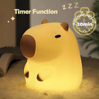S NMT Cute Cartoon Capybara Silicone Night Light USB Rechargeable Timing Dimming Sleep Night Lamp for Children's Room Decor