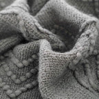 BOURINA Throw Blanket Textured Solid Soft Sofa Throw Couch Cover Knitted Decorative Blanket, 60 inch x 80 inch Dark Grey