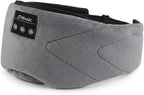 Sleepals Bluetooth Sleep Mask with 24 Built-in White Noise Sounds, Ultra-Slim Headphones for Side Sleepers, 100% Light Blockout 3D Eye Mask, Washable Fleece Sleep Headphones (Gray)