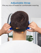 Sleep Mask with Bluetooth Headphones, Removable 3D Contoured Cup, Wireless Eye Mask for Sleep, Sleeping Headphones with Thin Stereo Speakers for Men, Women, Travel, Relaxation - Blue