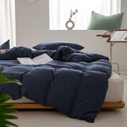 Luxlovery Navy Blue Comforter Set California King Size Navy Bedding Comforter Sets Comfy Soft Dark Blue Blanket Quilts Lightweight 3 Piece Bedding Set for Adults Cal King Size Bed