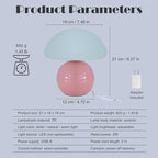 Cute Small Mushroom Lamp, PE Lampshade, Ceramic Base, Adjustable Light Color and Brightness with Power-Off Memory, Safe USB Powered, LED Mushroom Light for Bedroom Living Room (Pink)