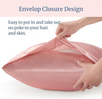 BEDELITE Satin Pillowcase for Hair and Skin, Super Soft and Cooling Similar to Silk Pillow Cases 2 Pack with Envelope Closure, Gift for Women Men(20"x30" Queen Size, Rose Pink)
