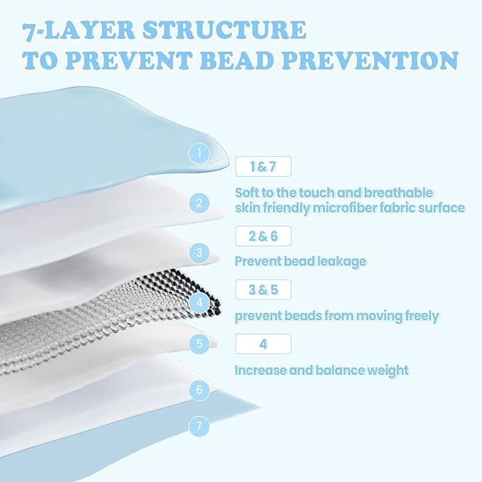 HOSUKKO Weighted Blanket - 7 lbs Lightblue Heavy Blanket - Breathable Blanket(41 * 60 inches, 7 lbs)