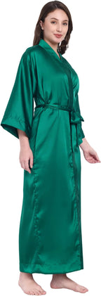 Silk Robes for Women Ankle Length Satin Kimono Robes with Belt Bridemaids Sleepwear Bachelorette Nightgown