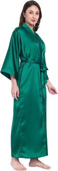 Silk Robes for Women Ankle Length Satin Kimono Robes with Belt Bridemaids Sleepwear Bachelorette Nightgown