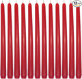 12-Pack Red Taper Candles, 10 Inch Unscented Dripless Candlesticks, Long-Lasting Burn Time of 7-8 Hours, Perfect for Christmas Home Décor Wedding Dinner