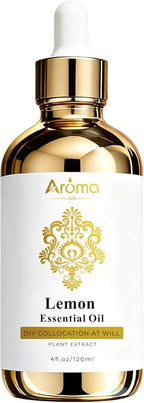 100% Pure Lemon Essential Oil 4 fl oz Thieves Oil Essential Oil - Essential Oils for Diffusers & Aromatherapy & Home Care Gifts for Women - Lemon Oil Essential Oil