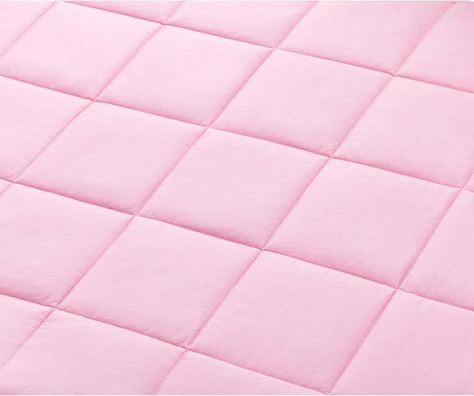 TONGDADA Kids Weighted Blanket | 40''x60'',10lbs | for Child Between 80-125 lbs | Premium Cotton Material with Glass Beads | Pink