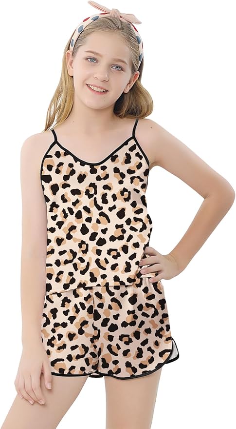 Girls & Women Silk Pajamas Set Satin Camisole Sleepwear 2 Piece Pjs, 3 Years - Women XXL