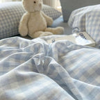 Nayoroom Gingham Duvet Cover Full Size Blue White Plaid Checkered Comforter Cover 3 Pcs Soft Breathable Washed Microfiber Grid Farmhouse Bedding Set with Pillow Shams