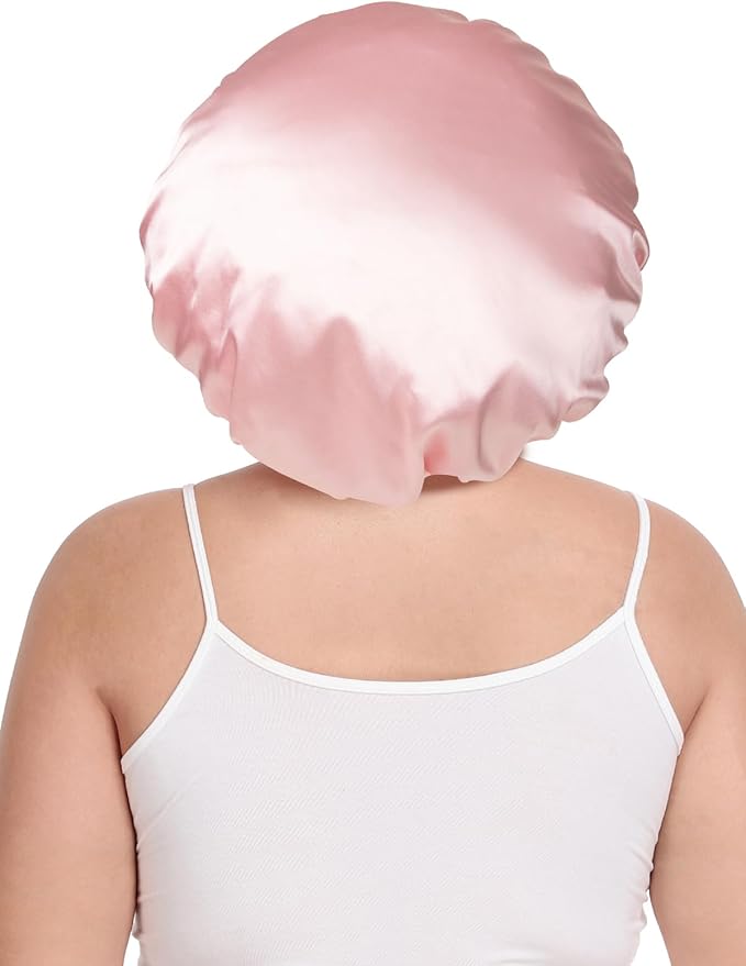 Double Layer Satin Bonnet with Detachable Eye Mask Night Cap for Curly Braids Hair Reduces Frizz Locks in Moisture