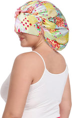 Double Layer Satin Bonnet with Detachable Eye Mask Night Cap for Curly Braids Hair Reduces Frizz Locks in Moisture