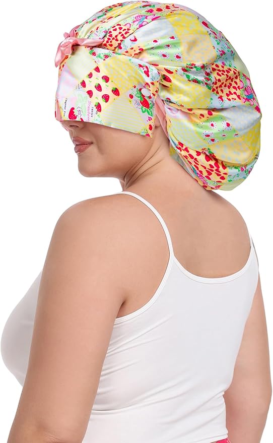 Double Layer Satin Bonnet with Detachable Eye Mask Night Cap for Curly Braids Hair Reduces Frizz Locks in Moisture
