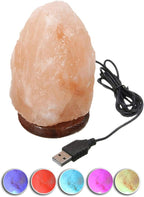 Clearance! ! ! JIC Gem Natural USB Himalayan Salt Lamp Crystal Salt Rock Mini Hand Carved Lamp with Multi-Color LED Changing Bulb