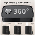 JRD Warm & Cool Mist Humidifiers for Bedroom 5L, Quiet Ultrasonic Air Humidifier Fast Symptom Relief, 50H Runtime, Oil Diffuser, 12H Timer, 7 Color Light for Large Room, Office, Baby, Plants-Black
