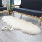STP GOODS Faux Sheepskin Fur Rug, Fluffy Sheepskin Bedside Rugs, Bedside Rugs (White Rug (60 х 130 cm))