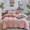 CLOTHKNOW Pink Velvet Twin/Twin XL Comforter Set 3Pcs Bedding Comforter Sets Soft Pink Comforter with 2 x Pillow Cases