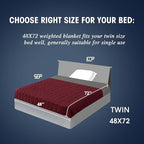 yescool Weighted Blanket for Adults (20 lbs, 48" x 72", Red Grey) Cooling Heavy Blanket for Sleeping Perfect for 110-130 lbs, Twin Size Breathable Blanket with Premium Glass Bead, Machine Washable