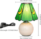 Mushroom Lamp Tiffany Lamp Stained Glass Table Lamp Moon Cute Small Bedside Lamps for Living Room Home Decor,Unique Aesthetic Home Living Room Decor Girls Women Birthday Day Gift,(Green)