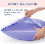 BEDELITE Satin Pillowcase for Hair and Skin, Super Soft Similar to Silk Pillow Cases 4 Pack with Envelope Closure, Cooling Pillowcases for Women Men (20"x30" Queen Size, Lilac)
