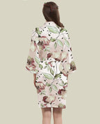 WJing Yi Jia Womens Satin Kimono Robe Silky Robes Floral Bathrobe Bride Bridesmaid Wedding Bridal Dressing Gown Loungewear