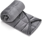 TONGDADA Weighted Lap Blanket 7lbs for Adult,Perfect for Relaxation, Lounging, Napping, Sleeping & Travel,Luxury Minky Weighted Body Blanket,Weighted Throw Blanket-Dark Grey Minky, 29" x 24"