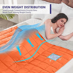 yescool Weighted Blanket for Adults (18 lbs, 60" x 80", Orange) Cooling Heavy Blanket for Sleeping Perfect for 110-130 lbs, Queen Size Breathable Blanket with Premium Glass Bead, Machine Washable