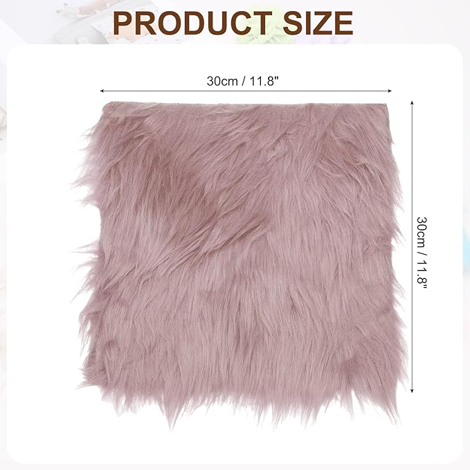PATIKIL 12" Locker Rug, Small Area Rug Mini Faux Fur Rugs Small Locker Carpet Soft Fluffy Tiny Photography Props Square for Nail Photo Tabletop Background Picture Decoration, Purple