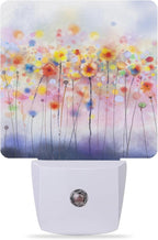 Night Light,Abstract Watercolor Floral Night Lights Plug into Wall Dusk to Dawn Sensor Led Lamp for Women Men,Led Lights for Stairway/Hallway/Bedroom,0.5W
