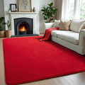 Andecor Shag Area Rug Fluffy Carpets, 5x7 Red Washable Living Room Bedroom Rugs, Soft Fuzzy Indoor Rugs for Dorm Boys Girls Kids Room Nursery Home Decorations