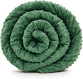 TONGDADA Minky Weighted Blanket | 40''x60'',7lbs | Cozy and Soft Minky Weighted Throw Blanket | Luxury Velvet with Premium Glass Beads | Dark Green Minky